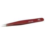 Style 00-SA E-Z Pick Stainless Steel Anti-Magnetic Red Tweezers with Straight Fine Point Tips, 4-3/4" Long redirect to product page